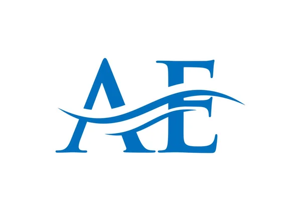 創造的な現代的なビジネスタイプのベクトルテンプレートと初期のAeの手紙のロゴ — ストックベクタ