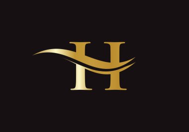 Bir logo tasarımı. Yaratıcı ve Minimalist harf h Logo Tasarımı ve su dalgası konsepti. 
