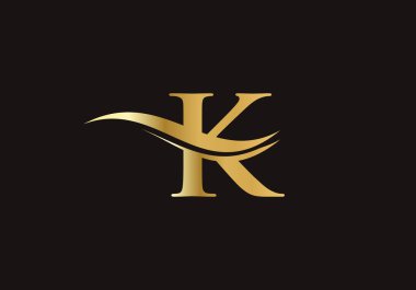 Bir logo tasarımı. Yaratıcı ve Minimalist harf k Logo Tasarımı ve su dalgası konsepti. 