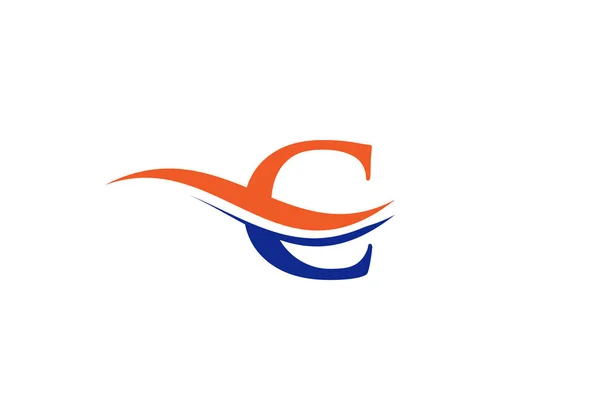 Projekt Logo Kreatywna Minimalistyczna Litera Logo Design Water Wave Concept — Wektor stockowy