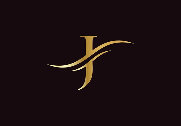 Bir logo tasarımı. Su dalgası kavramına sahip yaratıcı ve minimalist harf j Logo Tasarımı. 