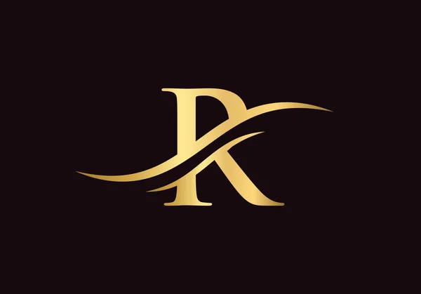 R标志设计 R标志的奢侈品牌 贵公司精致时尚的设计 — 图库矢量图片