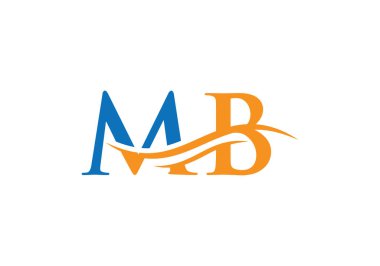Modern dalga tipografisi olan MB logosu. Siyah arkaplanı olan ilk Altın Harf MB Logo Tasarımı