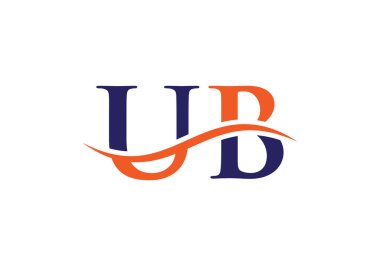 Su Dalgası UB Logo Vektörü. UB Mektup Modern İş Logosu. Soyut Harf UB Logo Tasarımı.