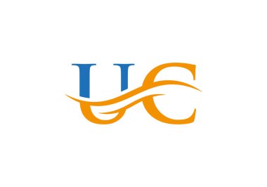 İş ve şirket kimliği için Swoosh Letter UC Logo Tasarımı. UC harf logosu