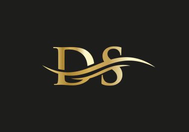 Su Dalgası DS Logo Vektörü. Swoosh Letter İş ve şirket kimliği için DSLogo Tasarımı.