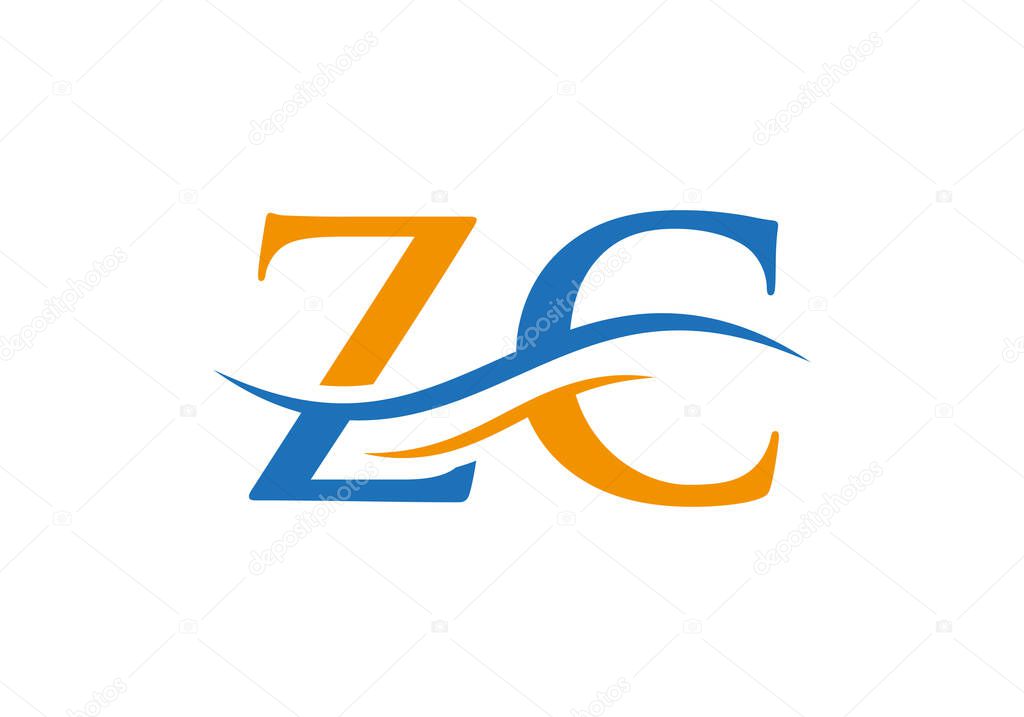 ZC Modern creative unique elegant minimal. ZC initial based letter icon logo.