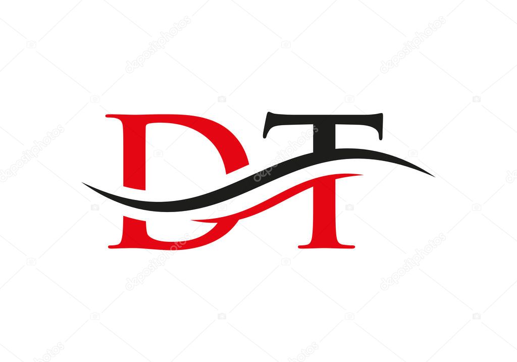 DT Modern creative unique elegant minimal. DT initial based letter icon logo. DT logo design