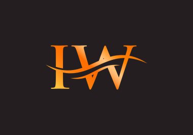 İlk IW logo şablon vektör çizimi