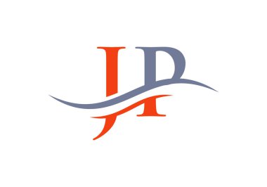 İş ve şirket kimliği için Swoosh Mektup JP Logo Tasarımı. JP logosu