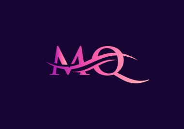 MQ Logo Vektörü. Swoosh Mektup MQ Logo Tasarımı iş ve şirket kimliği için. Lüks konseptli yaratıcı Y harfi.