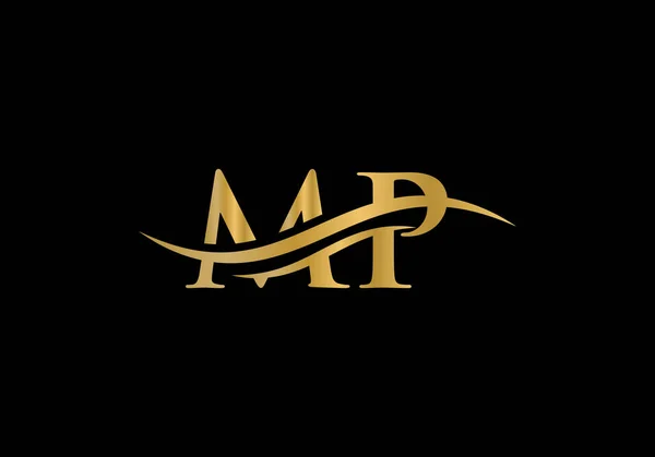 Buchstaben Logo Modern Trendy Mit Goldfarbe Logo Design Für Firmenschilder — Stockvektor