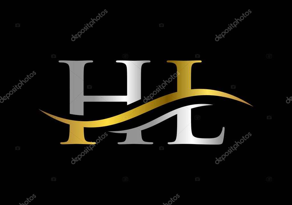 Water Wave HQ Logo Vector. Swoosh Letter HQ Logo Design for business and company identity.