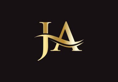 Modern JA logo tasarımı. vektör, JA iş ve şirket kimliği logosu