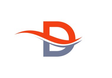 Su Dalgası D Logo Vektörü. Swoosh Mektup D Logo Tasarımı İş ve şirket kimliği.
