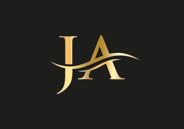 İş ve şirket kimliği için JA Mektup Bağlantılı Logo. Yaratıcı Harf JA Logo Vektör Şablonu.