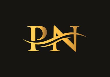 Modern PN logo tasarımı. İş ve şirket kimliği için vektör PN logosu