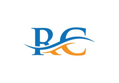 Yaratıcı Modern İş Tipografi Vektörü Şablonu ile İlk RC Harf Logosu.