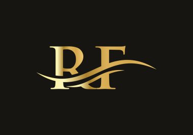 İş ve şirket kimliği için RF Logosu. Yaratıcı Harf RF Logo Vektör Şablonu.