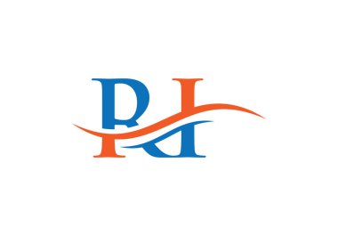 Water Wave RI Logo Vektörü. RI Letter Modern İş Logosu.