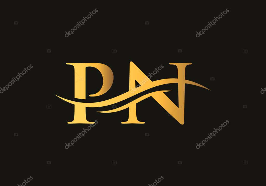 Modern PN logo design swoosh. vector PN logo for business and company identity
