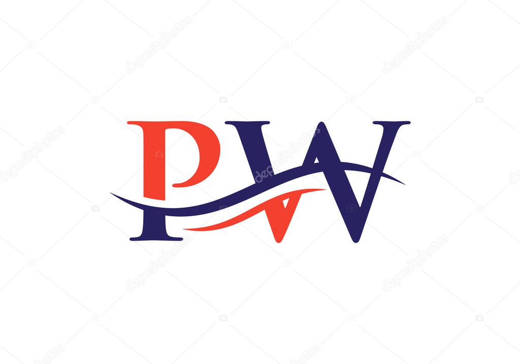 PW Letter Modern Business Logo. Abstract Letter PW Logo Design