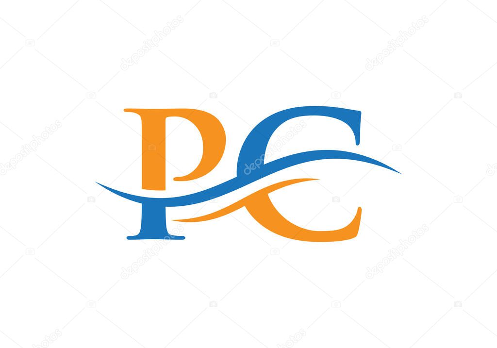 PC logo design. Premium Vector PC Logo. Beautiful Logotype for luxury branding.