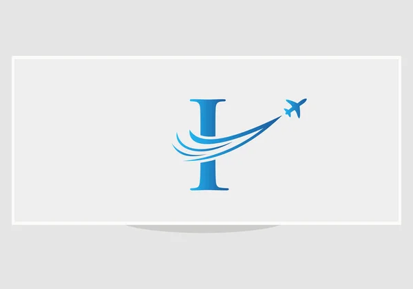 Inicial Mínimo Letra Agente Viagem Vetor Logotipo Design — Vetor de Stock
