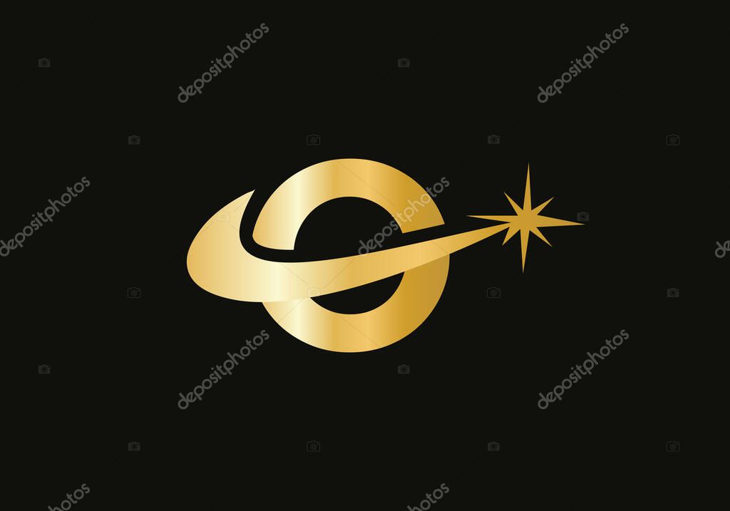 Abstract O letter logo design with spark concept. Spark O logo design