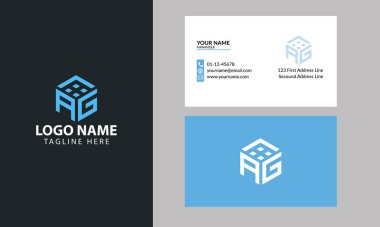Kartvizitli gayrimenkul için AG Küp logo tasarımı şablonu