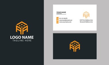Kartvizitli emlak için AA Küp logo tasarımı şablonu