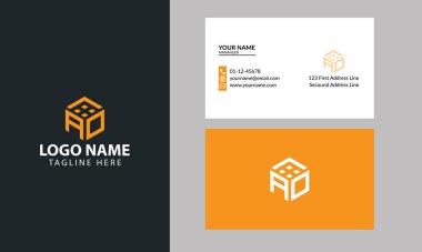 AO logolu basit bir kartvizit Modern temiz vektör tasarımı. 