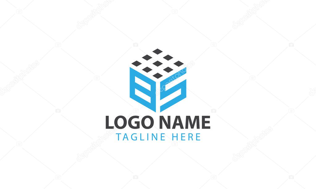 Business corporate letter BS logo design vector.letter BS cube logo vector template. Letter BS logo for technology