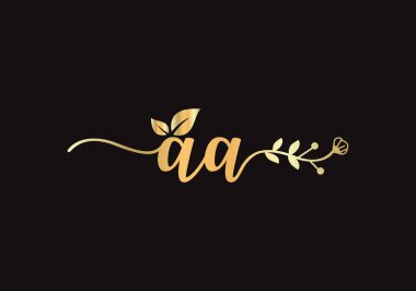 Lüks AA harf logosu tasarımı. Restoran, Kraliyet, Butik, Kafe, Otel, Heraldik, Mücevher, Moda, Spa için zarif AA logo tasarımı.