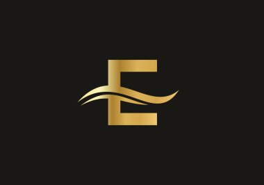 E logo tasarımı. Premium Vektör E logosu. Lüks markalaşma için güzel Logotype.