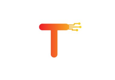 Teknoloji T harfi soyut vektör logosu tasarımı. Teknoloji logosu tasarımı. Soyut T harfi logosu