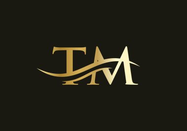 TM Modern yaratıcı benzersiz zarif minimal. TM tabanlı ilk harf simgesi logosu. TM logo tasarımı