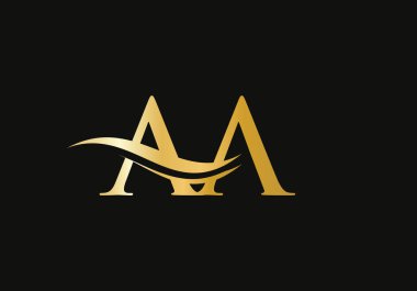 AA logo tasarımı. Su dalgası konseptli yaratıcı ve minimalist AA Logo Tasarımı.
