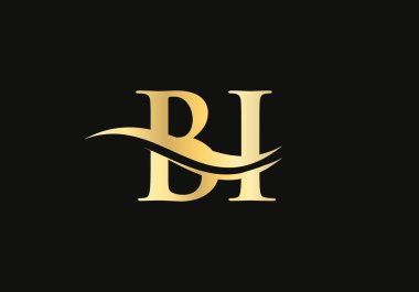 Kaliteli BI harf logosu tasarımı. Lüks markalaşma için BI logosu. Şirketiniz için zarif ve şık bir tasarım.. 