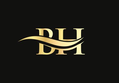 Kaliteli BH harf logosu tasarımı. Lüks markalar için BH Logosu. Şirketiniz için zarif ve şık bir tasarım.. 