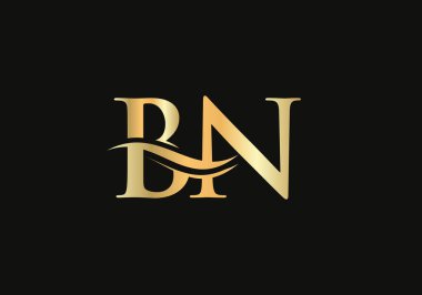 BN logo tasarımı. Su dalgası konseptli yaratıcı ve minimalist Harf BN Logo Tasarımı.