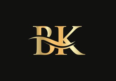 Su dalgası konseptli yaratıcı ve minimalist BK Logo Tasarımı. BK harf logo tasarımı