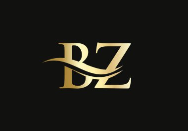 BZ logo tasarımı. Su dalgası konseptli yaratıcı ve minimalist harf BZ logo tasarımı.