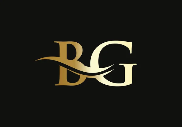 Mektup Bağlantılı Logo Şirket Kimliği Için Logo Tasarımı Altın Desenli — Stok Vektör