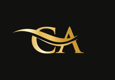 İlk CA logo tasarımı. Su dalgası konseptli yaratıcı ve minimalist harf CA logo tasarımı.