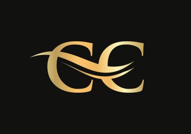 CC logo tasarımı. Su dalgası konseptli yaratıcı ve minimalist harf logosu tasarımı.