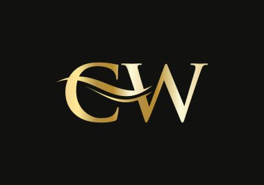CW logo tasarımı. Su dalgası konseptli yaratıcı ve minimalist harf logosu tasarımı.