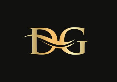 Premium DG harf logosu tasarımı. Lüks markalar için DG logosu. Şirketiniz için zarif ve şık bir tasarım.. 