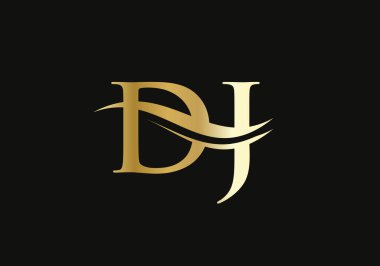 Minimalist Harf DJ Logo Tasarımı ve su dalgası konsepti. DJ harfi logo tasarımı