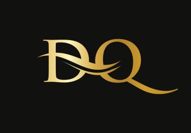 İlk DQ logo tasarımı. Su dalgası konseptli yaratıcı ve minimalist Harf DQ Logosu Tasarımı.